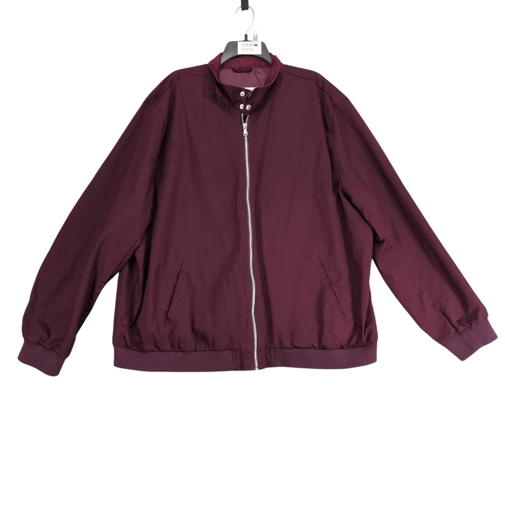 ASOS Design Burgundy‎ Bomber Jacket Mens 4XL Corduroy Collar Cotton Twill Casual